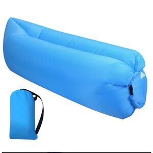 NEW Blue Lightweight Portable Camping Inflatable Lounger Air Sofa Chair